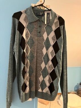 Teal Argyle Vintage Paletti sweater